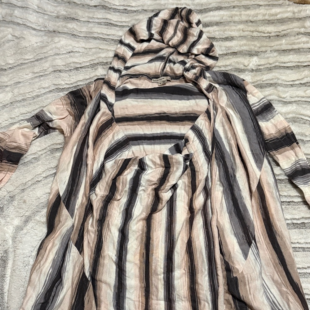 Haute hippie nude unique Striped Hooded Top M